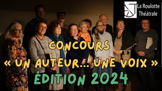 Concours « Un auteur... Une voix » : édition 2024