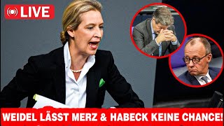 Vor 1 Minute! Weidel lässt Merz \u0026 Habeck keine einzige Chance!