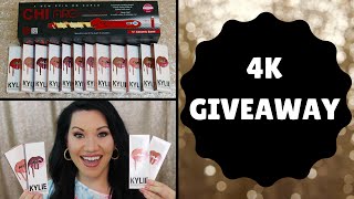 CLOSED GIVEAWAY - 3 winners! Kylie Lip Kits, CHI ARC curling iron to celebrate 4K subscribers