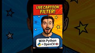 Live cartoon filter with just 30 lines of code 😱🎨 #python #ghibli #ghibliart #opencvpython #shorts