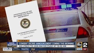 Consent decree for Baltimore Police to be announced Thursday