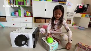 Zara Cute membuat Mainan Masak Masakan dari Kardus Bekas | DIY Mainan Anak Perempuan