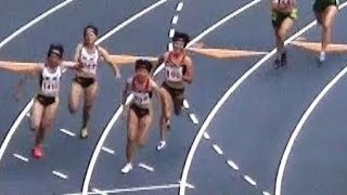 2013インターハイ陸上 女子4×100mR予選7組2013 07 30