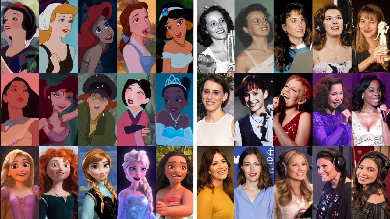 Disney Princesses | Live Vs Animation | Side By Side Comparison - YouTube