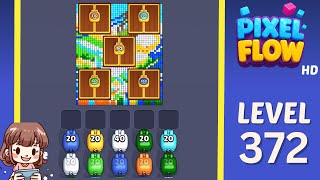 Pixel Flow Level 372 Solution Walkthrough