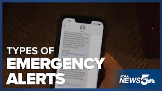 Types of alerts you can get from the national emergency alerts system