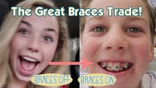 The Great Braces Trade: Katie Gives Her Braces to Ryan! *Her Braces Come Off & Ryan Gets Braces On*