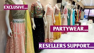 Exclusive designer latest trending party wear crop tops and long frocks