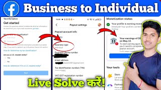 🔴Live Solved: Business to Individual Facebook | How to Change Business to Individual on Facebook