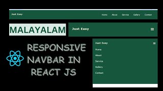 Responsive Navbar in React JS | MALAYALAM | very easy tutorial | #reactjs #jsx #javascript #react
