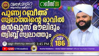 🔴Live Streaming | റൂഹേ മദീന ആത്മീയ മജ്‌ലിസ് | Roohe Madeena - 186 | Abdul Salam Mahlari Official ©✓