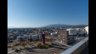 上越市の直江津港の佐渡汽船ターミナル屋上からの眺め