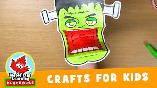 Frankenstein Puppet Halloween Craft | Maple Leaf Learning Playhouse