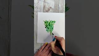 Easy Watercolor Christmas Tree Card #watercolorcard #holidaycards #christmascard