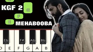 Mehabooba Song with Chords | KGF 2 | Piano tutorial | Piano Notes | Piano Online #pianotimepass #kgf