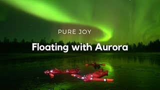 Aurora borealis ice floating