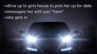 Picking girl up for date