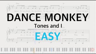 Dance Monkey - Tones and I - EASY Piano Tutorial (with lyrics) FREE PDF