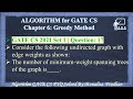 GATE CS 2021 Set 1 | Q17: Consider the following undirected graph with edge weights as shown: