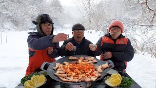 雪の日！お父さんとサムギョプサルに酒一杯（チーズキムチチャーハン）