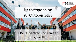 FH Kärnten Herbstsponsion 2024, CUAS graduation ceremony 2024, 09:00 (CEST)