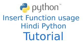 How to use insert method in python | Python Hindi Tutorial