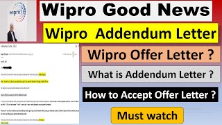 Wipro Addendum Letter  Update | What is Addendum Letter | Wipro Offer Letter | How to Accept #Wipro