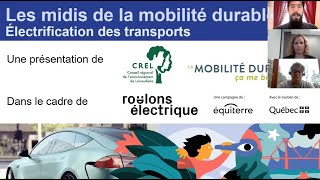 Les midis de la mobilité durable - Électrification des transports