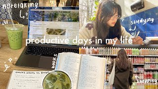 study vlog | productive days in my life | note taking, exam prep, waking up at 7 am