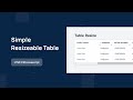 Simple Resizeable Table - HTML CSS Javascript
