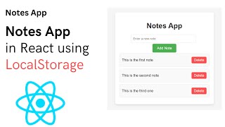 📒 Create a React Notes App with Local Storage | Full Tutorial 🚀