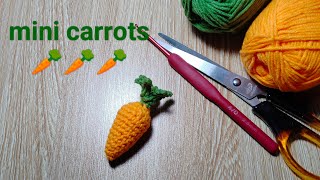 Easy crochet mini carrots 🥕🥕 |Easy crochet tutorial for beginners