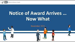 Notice of Award Arrives…Now What?