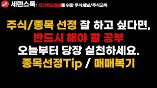 주식, 종목선정 잘하고 싶다면 이렇게 공부하시면 됩니다. 주식잘하는법/종목선정잘하는법/종목선정TIP/매매복기/차트공부/주식공부방법