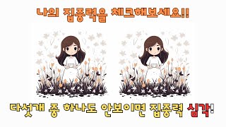 [다른그림찾기] 집중만 한다면 누구나 찾을 수 있습니다. 집중력을 확인해보세요. 하나도 안보이면 심각합니다! [틀린그림찾기]