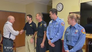 Austin man who suffered heart attack while driving meets first-responders who saved his life