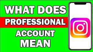 What Does A Professional Account Mean On Instagram - Full Guide