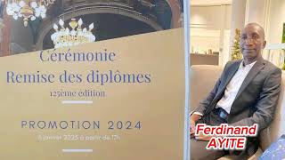 Remise de diplôme à Ferdinand AYITE