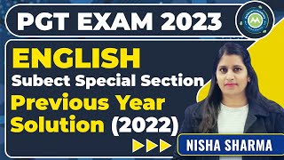 Htet PGT ENGLISH Previous Paper 2022 Solution ||   Pgt English BY NISHA SHARMA || Subject Specific |