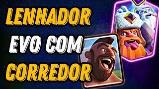 😮 ESSA COMBINAÇÃO DE *LENHADOR EVOLUÍDO* COM CORREDOR É SIMPLESMENTE *INSANA*! - Clash Royale