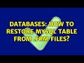 Databases: How to restore mysql table from .frm files?