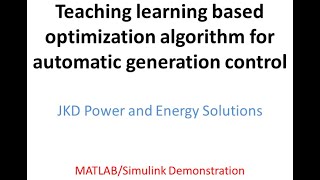 Teaching learning based optimization algorithm for automatic generation control