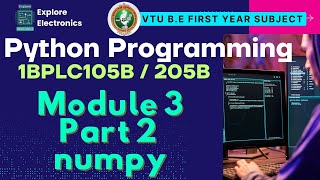 Module 3 Part 2 numpy in python