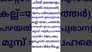 ലളിതമായ മലയാളം വാക്കുകൾ #सरल हिंदी शब्द#शुरुआत के लिए.