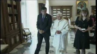 Benedict XVI meets with the president of Georgia, Mikheil Saakashvili.