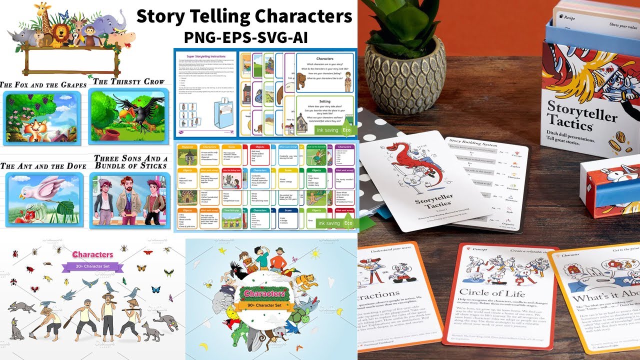 Story Telling Characters Bundle With Png Ai Svg Eps Files Sheri Sk