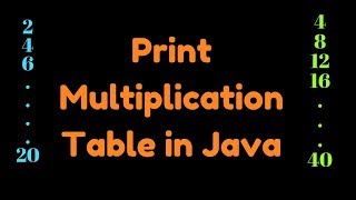 Print multiplication table in java from user input