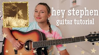 Taylor Swift Hey Stephen Guitar Tutorial NO CAPO - Fearless (Taylor’s Version) // Nena Shelby