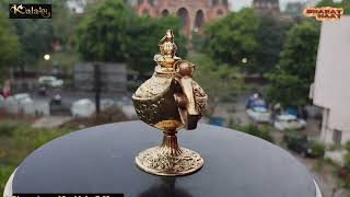 Kalarambh Brass Decorative Design Diya / Deepak / Divi for Home Pooja Puja Mandir Temple Decor