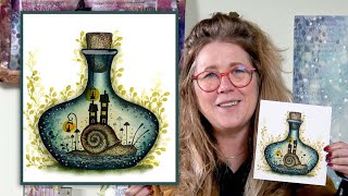 Snail in a Bottle by Tracey Dutton - A Lavinia Stamps Tutorial